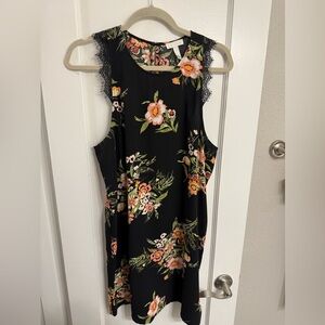 Black and orange floral dress